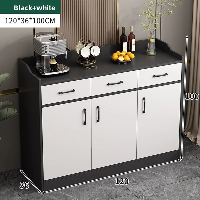 Multi-functional Household GoodsSide Cabinet, Kitchen Against The Wall, Large Capacity Storage Rack, Floor-to-ceiling Locker Oasis Select Black 3-3