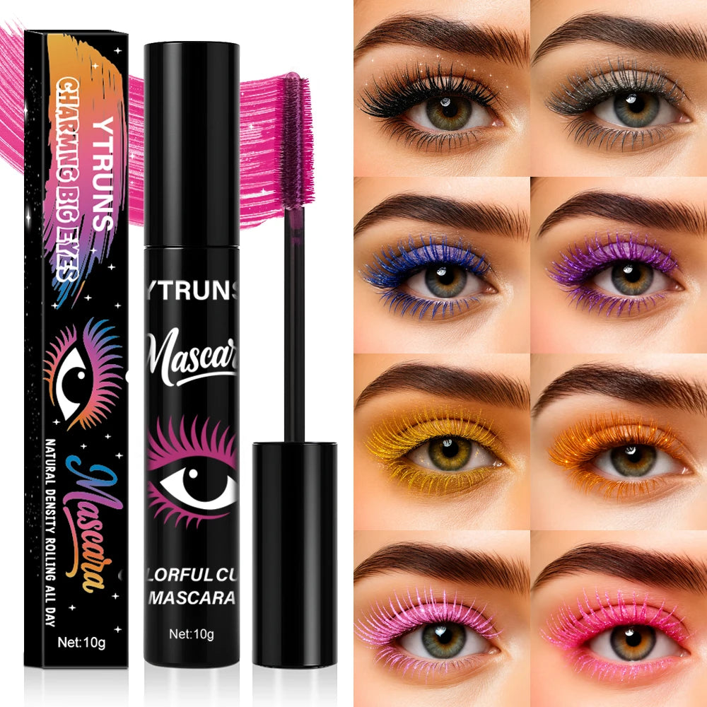 8 Color Glitter Mascara – Waterproof, Lengthening & Volumizing