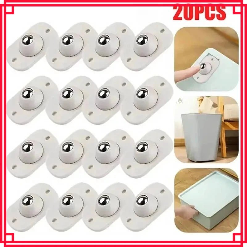 4-20pcs Self-Adhesive Universal Pulley Rotating Wheels Mini Swivel Casters Wheel For Furniture Storage Box Roller Trash Cabinet Oasis Select