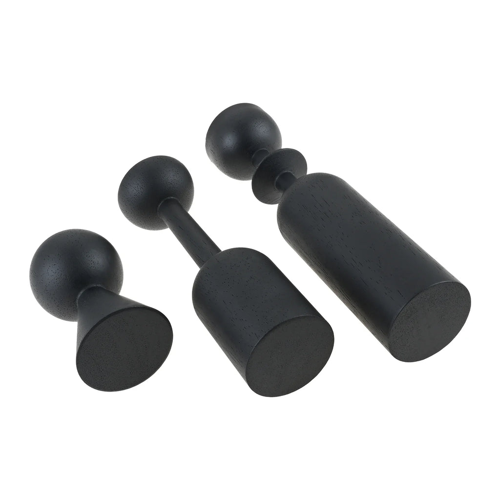 For Decorating Fireplace/dining Table/living Room 1/3Pcs Black Wooden Candlestick Home Decoration Add A Romantic Atmosphere Oasis Select
