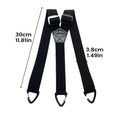 1PC Heavy Duty Suspenders For Men Work Biker Outdoor Wide Y-Back With 3 hooks Hook Adjustable Elastic Trouser Braces Strap Belt Oasis Select Black