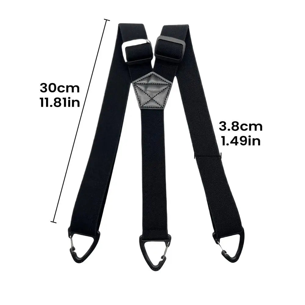 1PC Heavy Duty Suspenders For Men Work Biker Outdoor Wide Y-Back With 3 hooks Hook Adjustable Elastic Trouser Braces Strap Belt Oasis Select Black