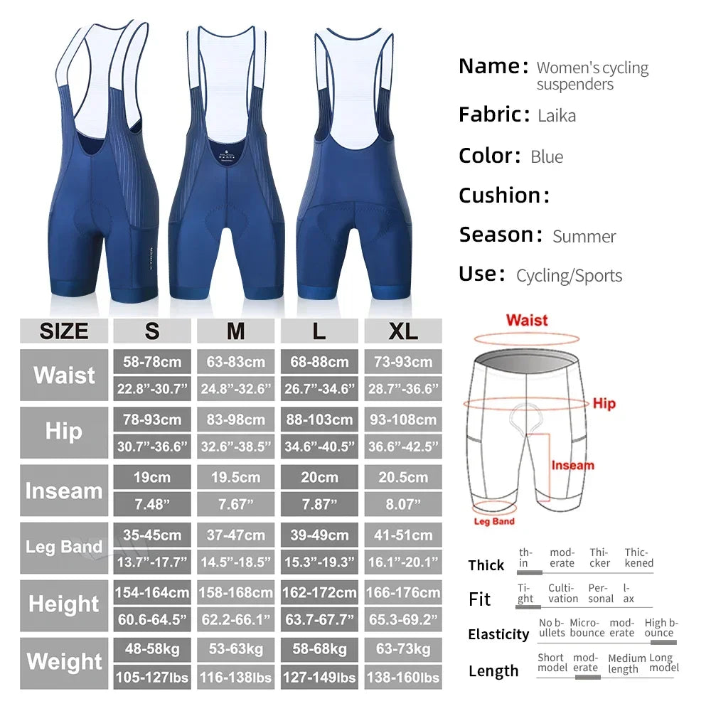 X-TIGER Women Pro Cycling Bib Shorts Summer Laika Breathable High Elastic ST-MULTI Buffer MTB Road Cycling Shorts Oasis Select