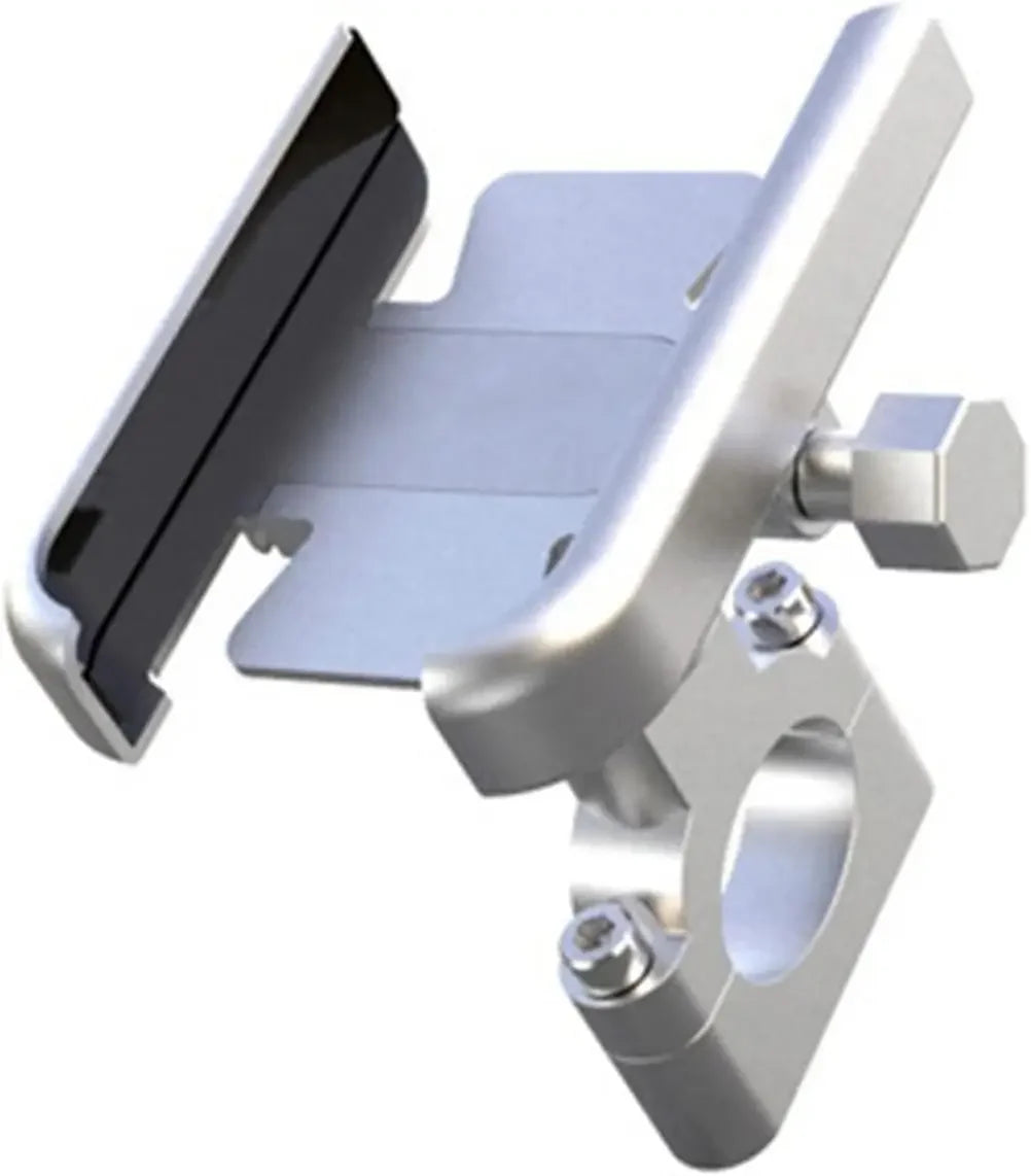 Universal Metal Motorcycle Phone Holder Aluminum Alloy Anti-Slip Bracket GPS Clip Adjustable Phone Stand for 4-6.5inch Phone Oasis Select handlebar B