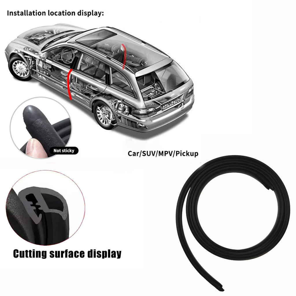 B Pillar EPDM Rubber Seal Strip | 2M Car Door Weatherstrip