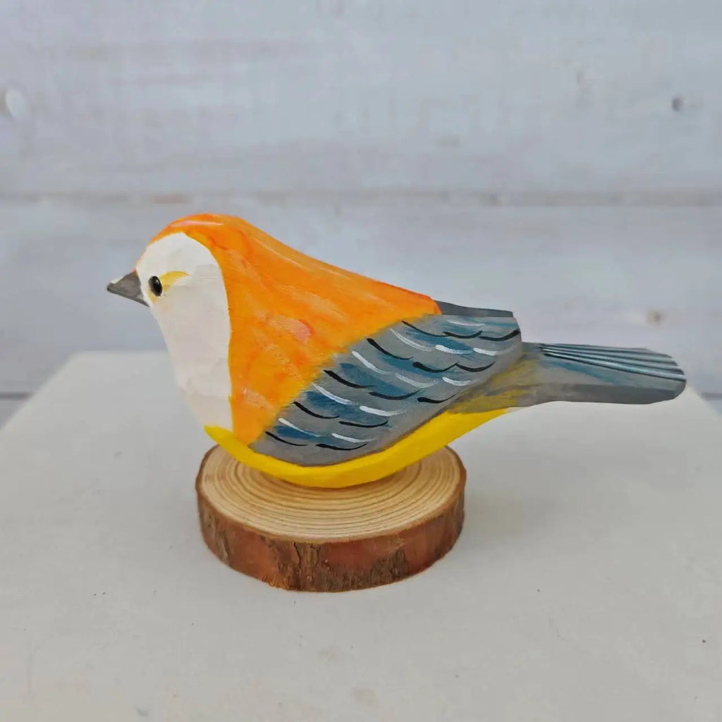 Desktop Ornament Cute Wood Carving Bird Mini Carving Small Bird Ornament Nordic-style Handmade Wooden Bird Figurine Home Decor Oasis Select C