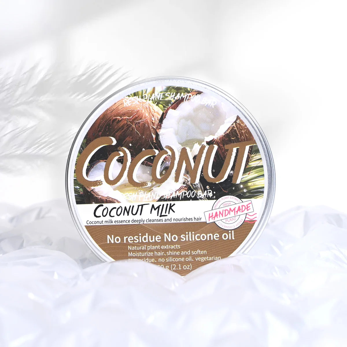 Coconut & Olive Oil Solid Shampoo Bar – 60g Moisturizing