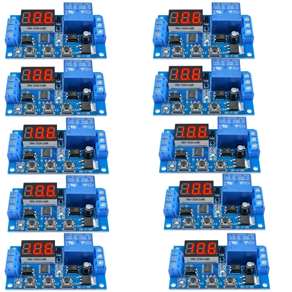 DC 12V Timer Delay Relay Module Cycle Timer Switch Optocoupler Isolation Trigger Timing Delay Relay LED Smart Home Controller Oasis Select 10pcs