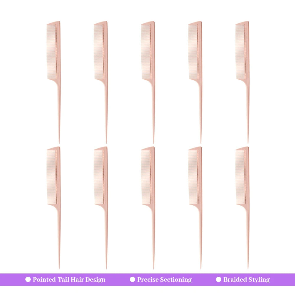 Pointed Tail Comb Set 3/5/10 Pcs – Anti-Static Hair Pick Hair Styling Comb Oasis Select SZ279-10pcs