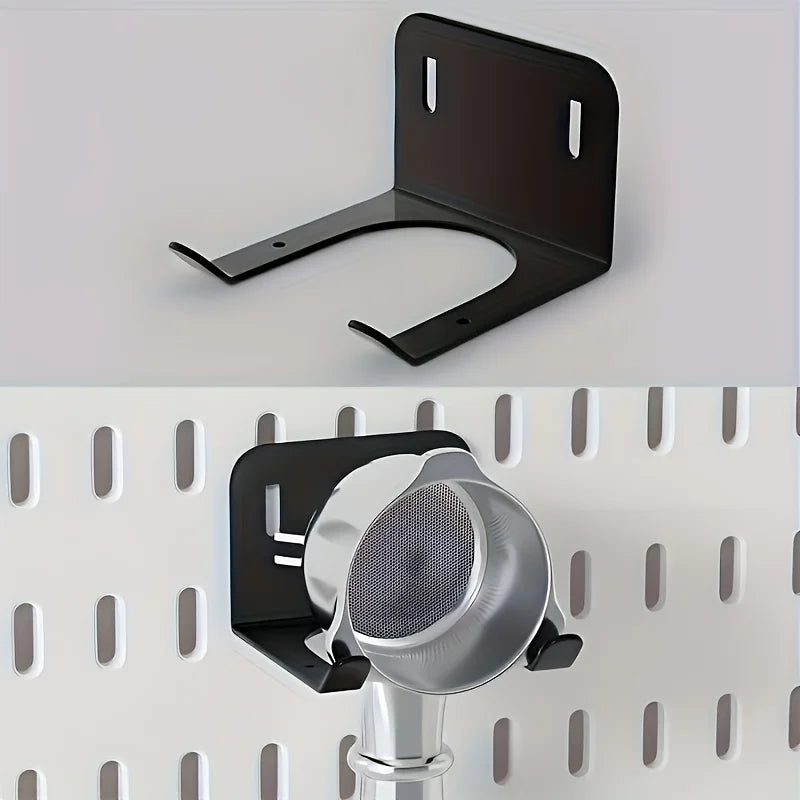 Black Metal Tool Storage Hook with Ventilation Slots, - Easy-to-Install Garage Organizer for Lawn Mowers and Branch Trimmers Oasis Select
