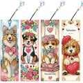 4Pcs DIY Diamond Painting Bookmark with Pendants Diamond Painting Art Bookmarks for Beginners Ideal Choice for Home Office Use Oasis Select Dog China Mainland