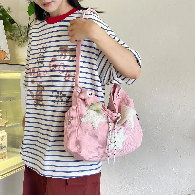 JETTING Corduroy Tote Bag – Large Crossbody Shoulder Bag