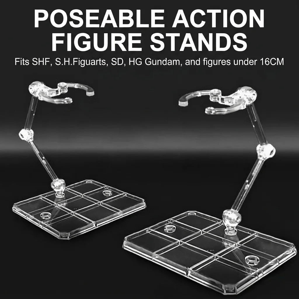 Acrylic Clear Action Figure Display Stand | Adjustable Clip Base