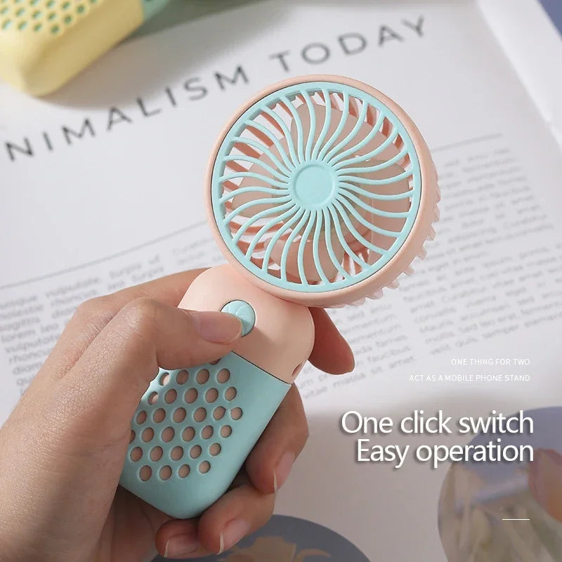 Handheld Mini Fan USB Rechargeable Portable Mute Small Electric Fan Student Dormitory Outdoor Travel Cooling Fan Oasis Select