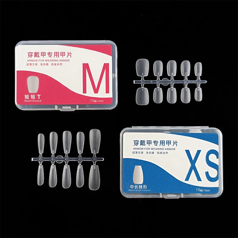 100pcs Press On Nail Tips Full Cover Ultra-Thin False Nails Patches Gel Nails Extension System Clear Fake Nails Art Accessories Oasis Select