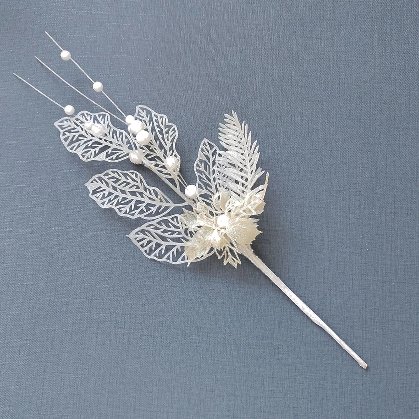 Gold Glitter Christmas Berry Branch Picks – Set of 10 Xmas Decor Christmas Tree Pick Oasis Select White One Size