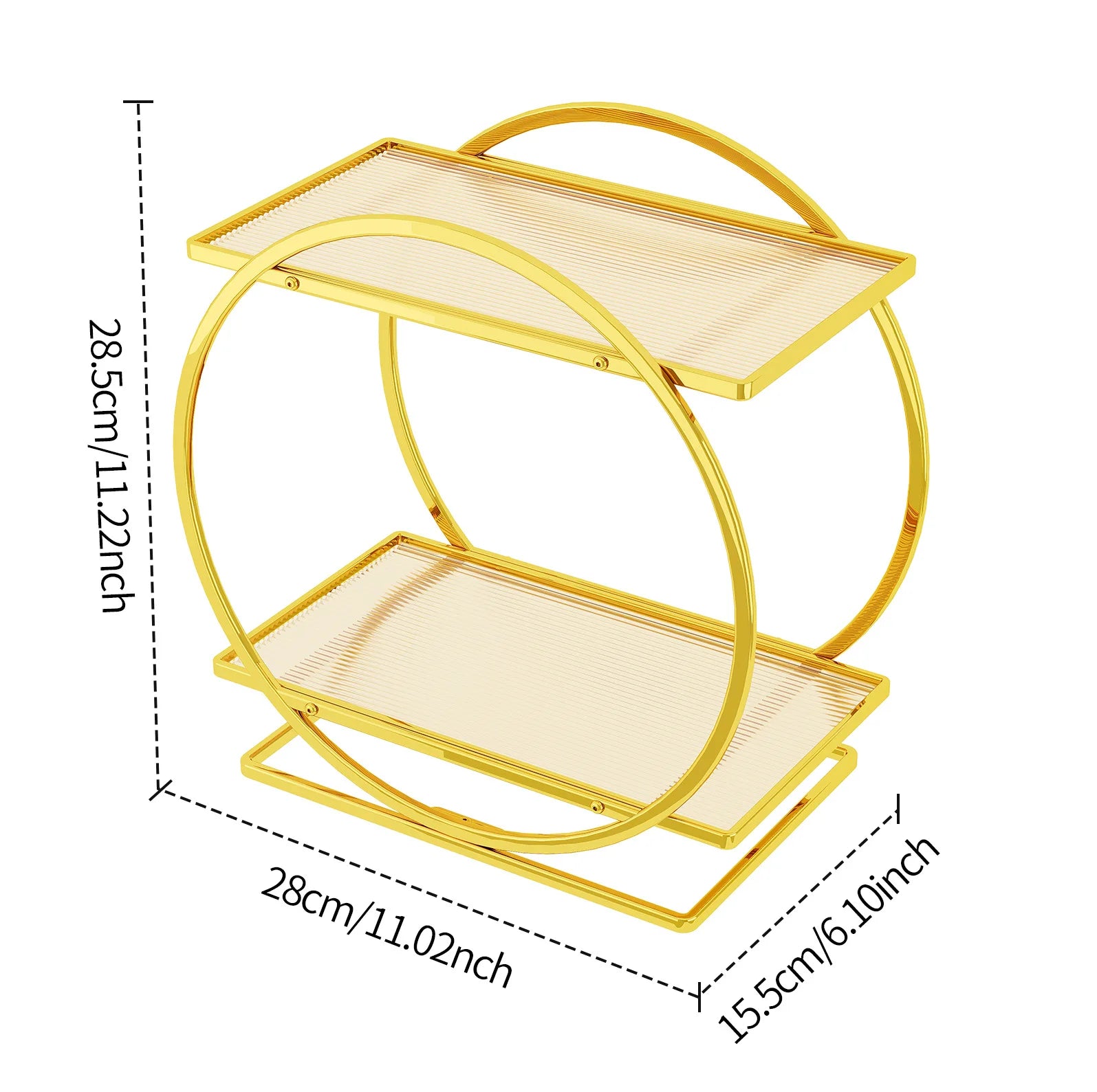 Light luxury toilet rack bathroom toilet hand wash countertop cosmetics storage box desktop vanity rack Oasis Select Gold PP board