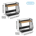 Kitchen Magnetic Refrigerator Hanger Wall-mounted Seasoning Rack Fruit and Vegetable Storage Basket Removable Magnetic Oasis Select 2 black
