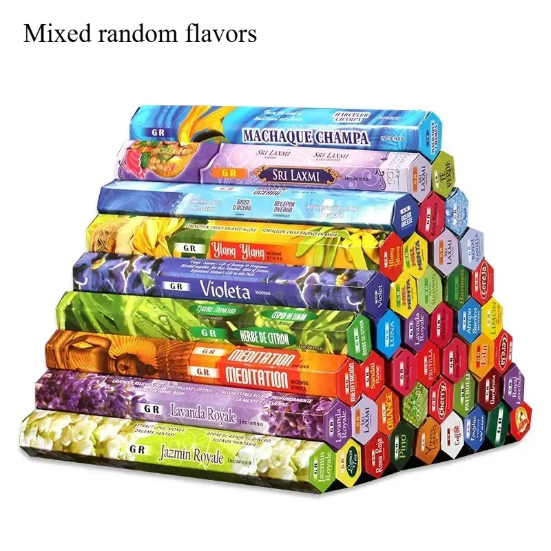 40/20 Sticks Incense Original GR Sandalwood Stick Jazmin Sri Ganesh Royal Oudh Indian Aroma Stick for Home Meditation Incense Oasis Select Mixed random 2 small box-40sticks