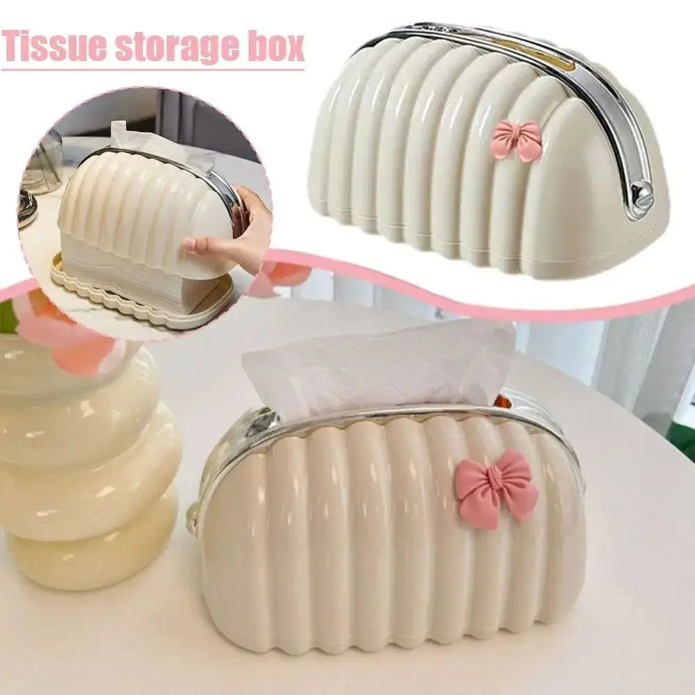 Simple Irregular Cloud Shape Tissue Box with Spring Inside Home Living Room Light luxury Shell Spring Paper Box Holder Oasis Select