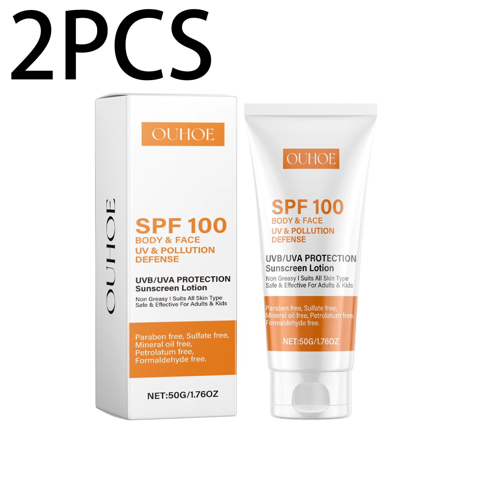 SPF 100+ Face & Body Sunscreen – Non-Greasy UVA/UVB Cream Facial Sunscreen Oasis Select 100g boxed
