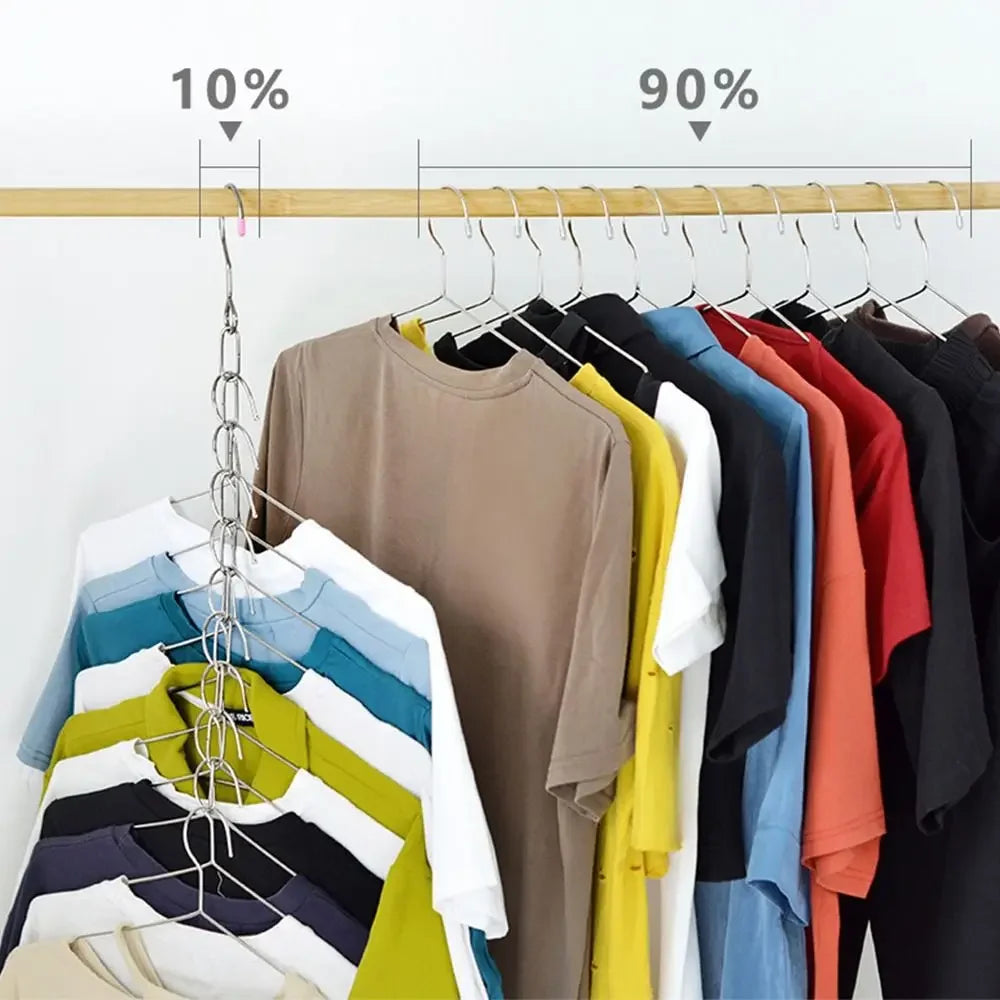 Foldable Multi-Hook Clothes Hanger | Space-Saving Closet Organizer
