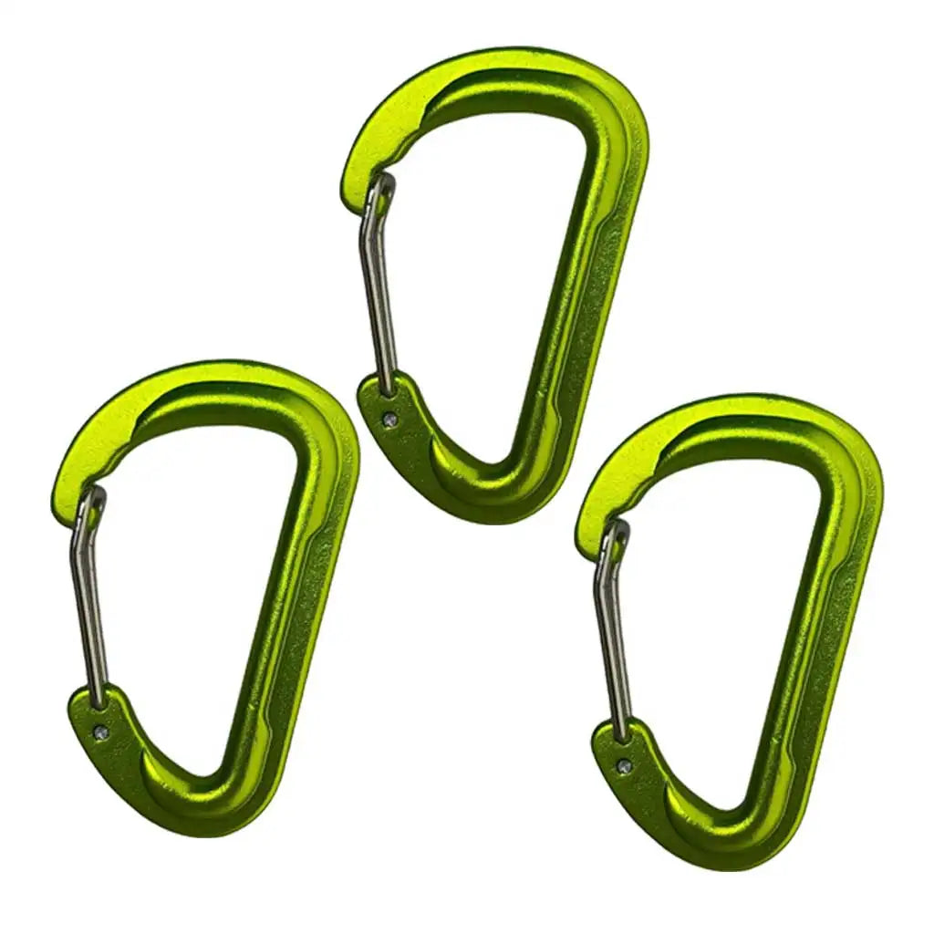 3 pc Outdoor Camping Aluminum Alloy Carabiner Keychain Hiking Backpacking Organizer Hook Mountaineering Hanging Spring Gate Lock Oasis Select