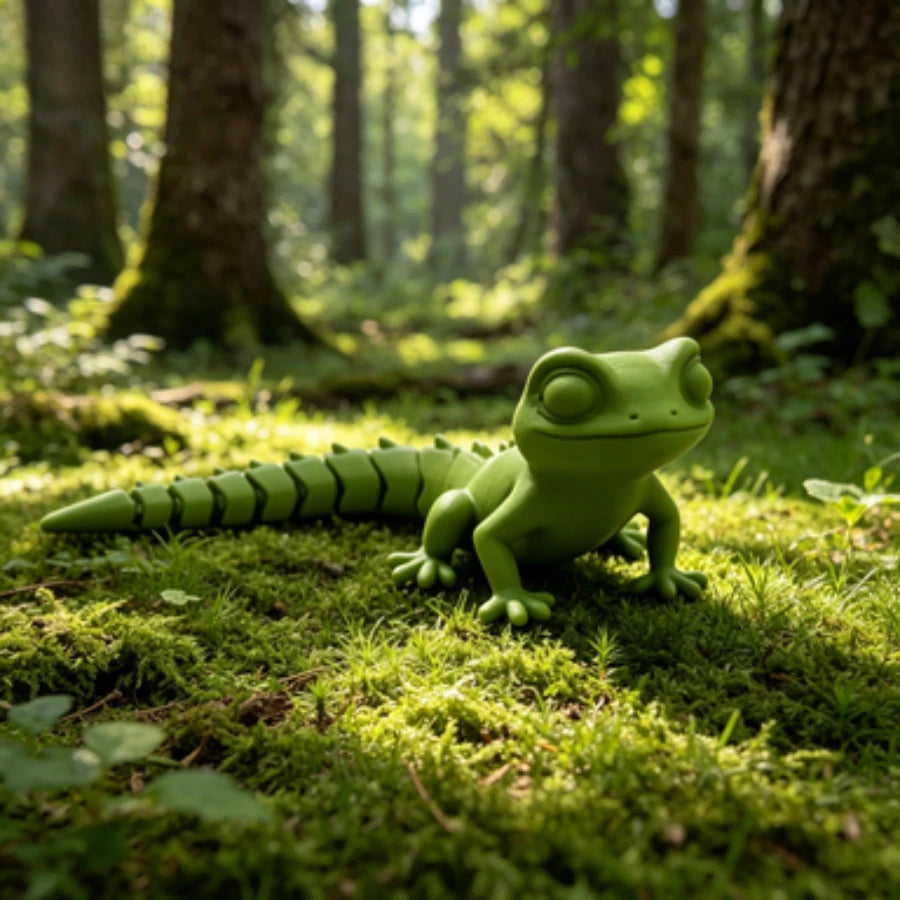 3D Printed Articulated Gecko Lizard ToyJoints Stress Relief Sensory Toy for Kids Adults Desktop Decor Gifts Reptile Model Gecko Oasis Select