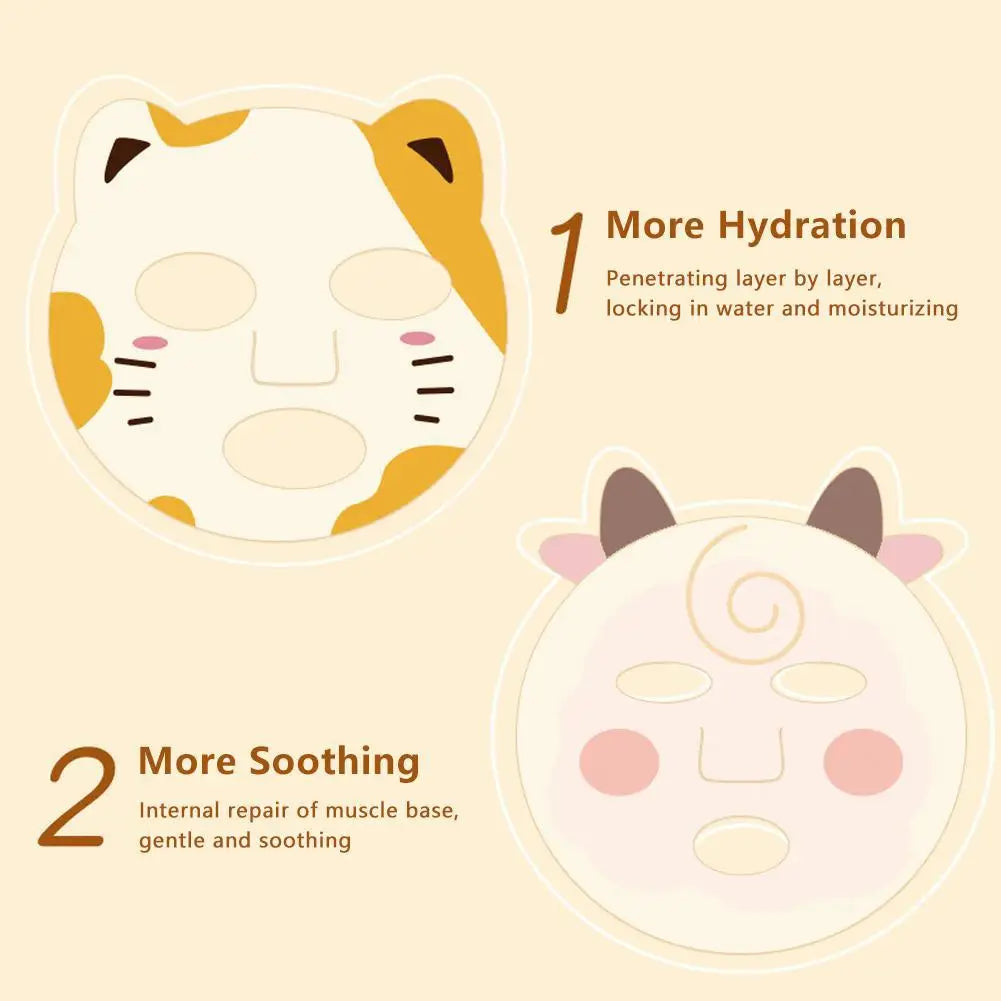 1/5/8 PCS Animal Character Face Masks Hydrating Spa Masks Sheet with Hyaluronic Acid, Skincare Party Facial Masks for Kids Teens Oasis Select