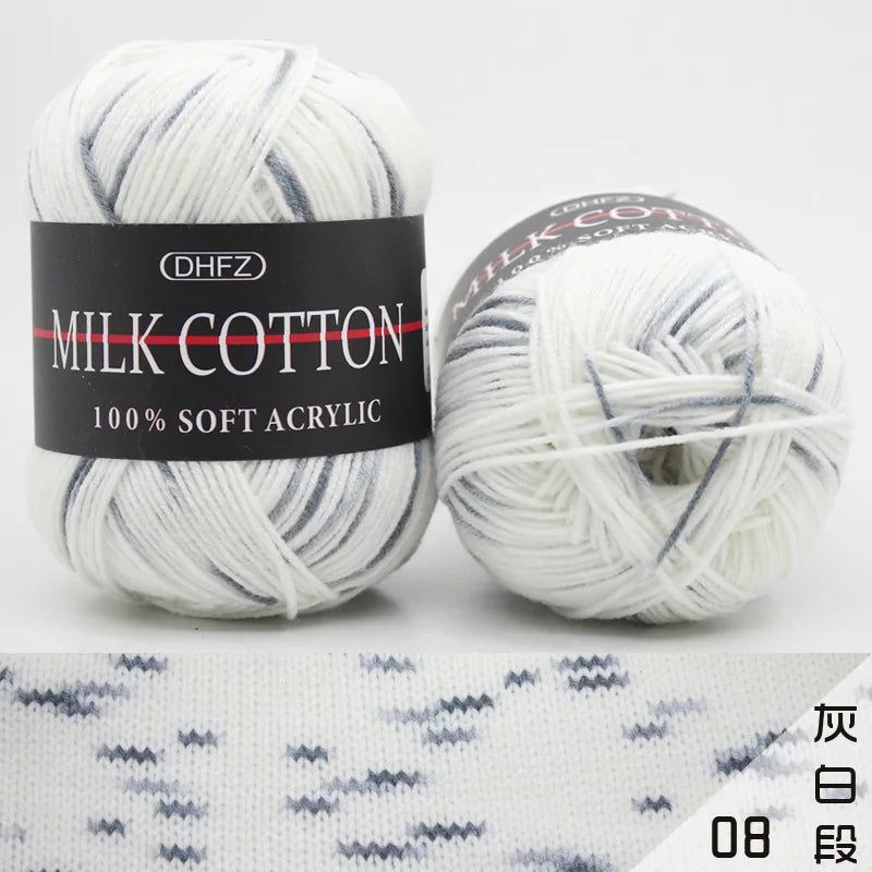 DIY Three Strands Graded Section Dyed Wool Medium Fine Cotton Thread