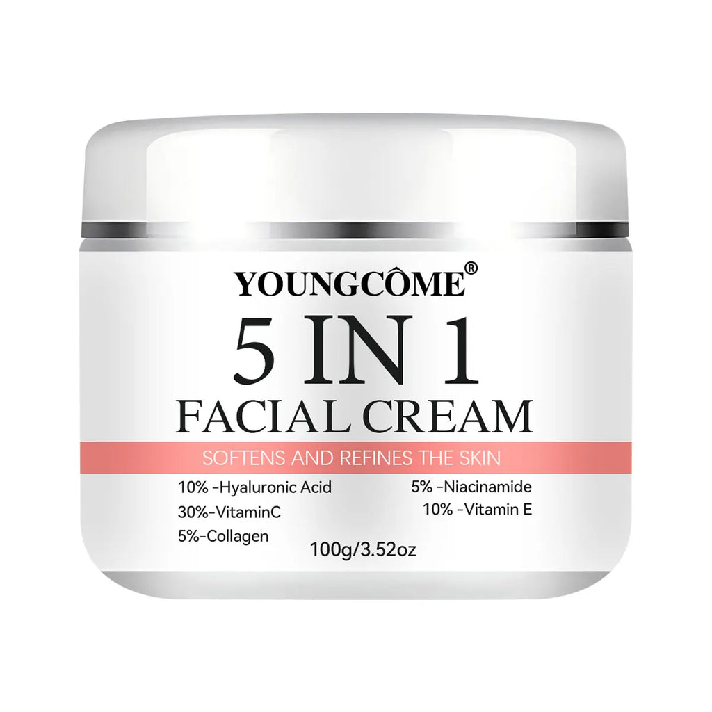 5 In 1 Fade fine lines Firming Face Serum Moisturizing brightning Vitamin C Hyaluronic Acid Facial Serum Shrink Pores Skin Care Oasis Select 100g