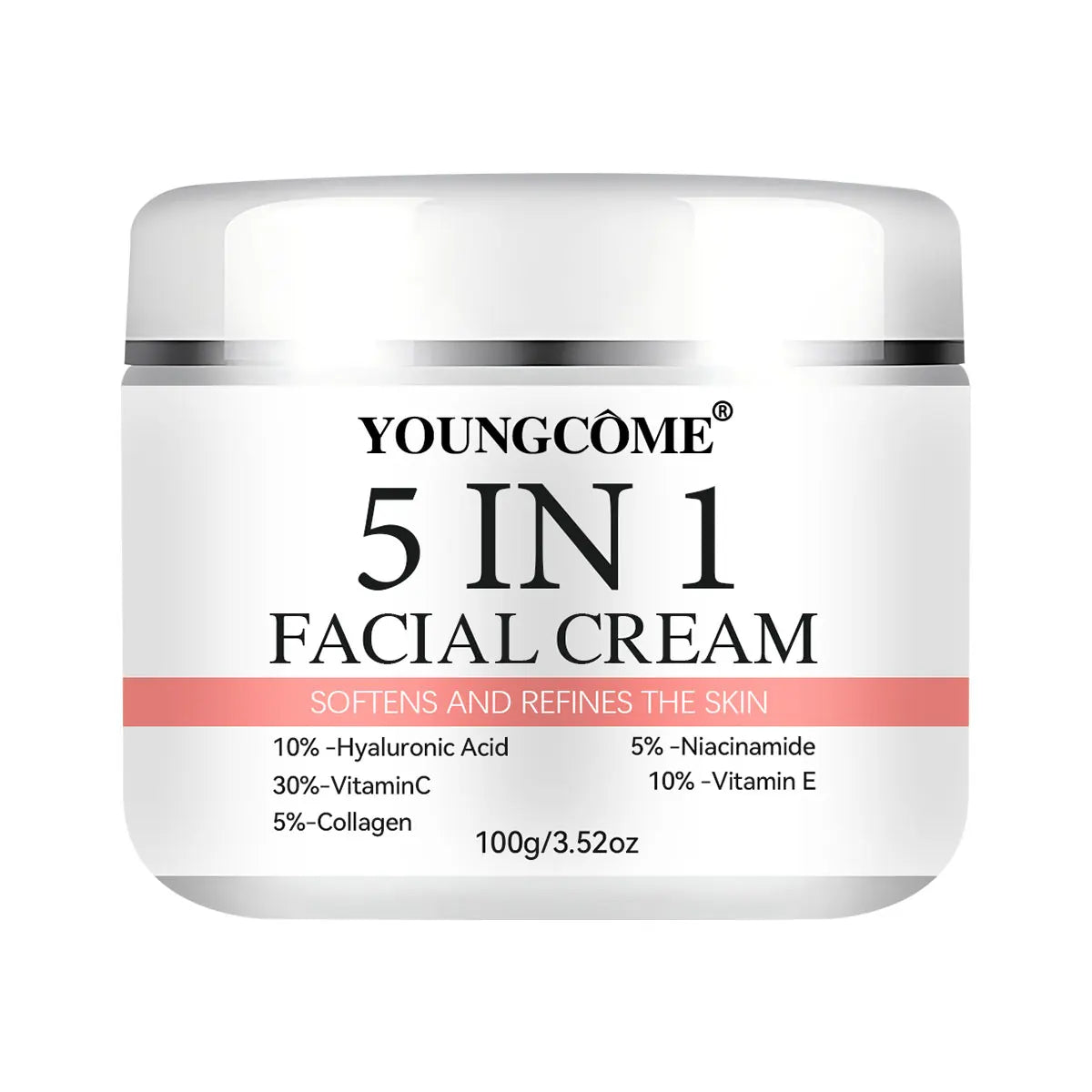 5 In 1 Fade fine lines Firming Face Serum Moisturizing brightning Vitamin C Hyaluronic Acid Facial Serum Shrink Pores Skin Care Oasis Select 100g