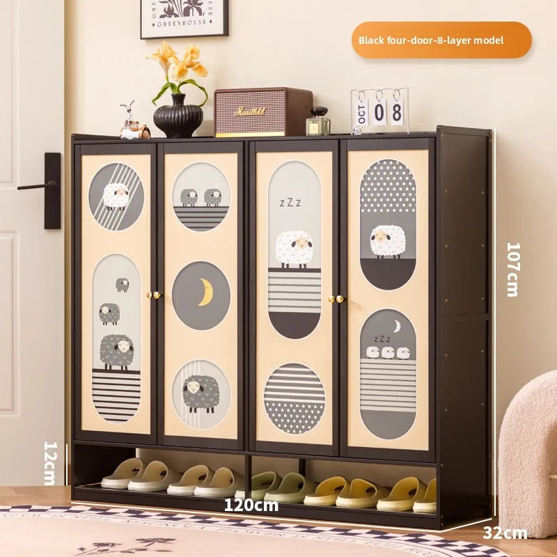 Shoe rack, multi-layer indoor integration at the entrance of the household, against the wall to enter the door to store Oasis Select Four doors and 8