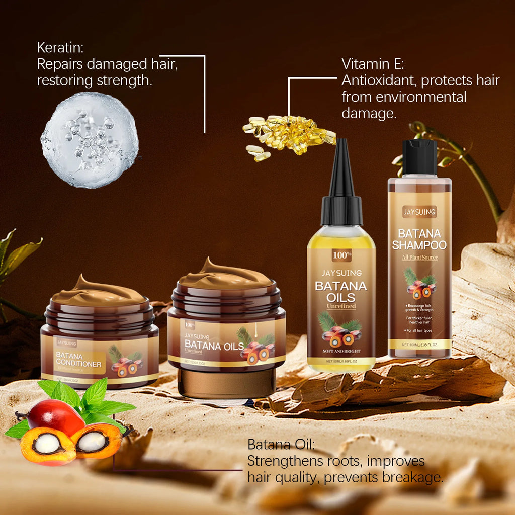 Jaysuing Batana Oil Hair Set – Shampoo, Mask, Serum & Oil Hair Care Set Oasis Select