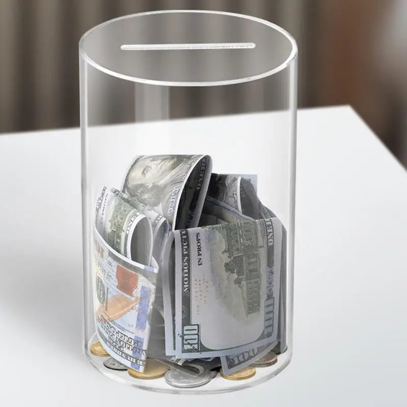Large Piggy Bank for Adults Kids Vcertcpl Acrylic Clear Piggy Bank Coin Bills Bank Money Saving Jar Unopenable Change Jar Oasis Select