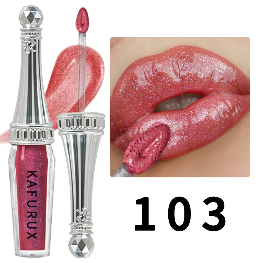 KAFURUX 6-Color Glitter Lip Gloss – Shimmer Pearlescent Set