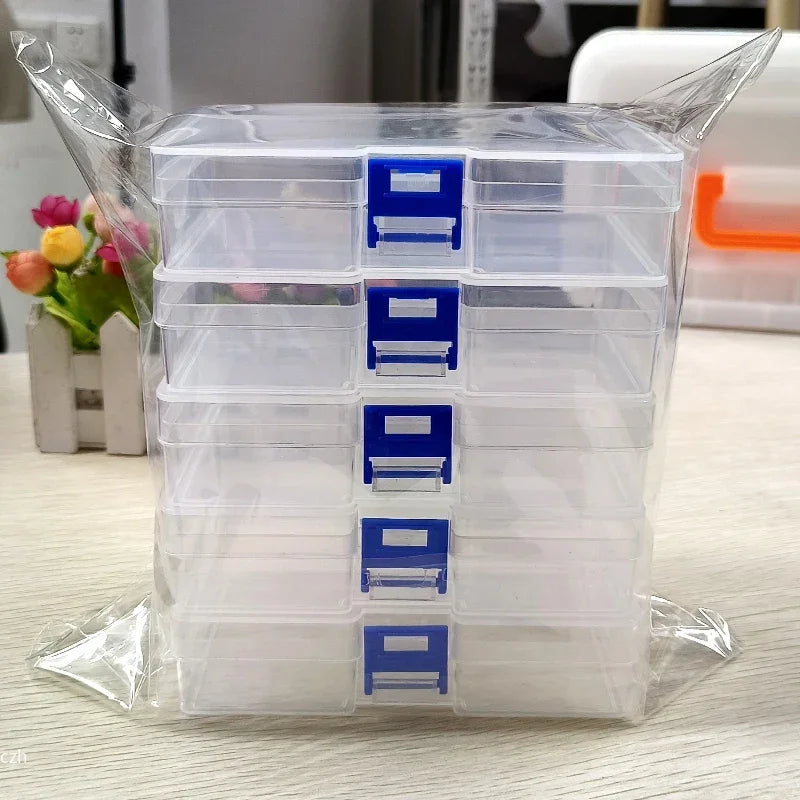 Set of 5 Clear Plastic Storage Boxes | Small Item Organizers Plastic Storage Boxes Oasis Select