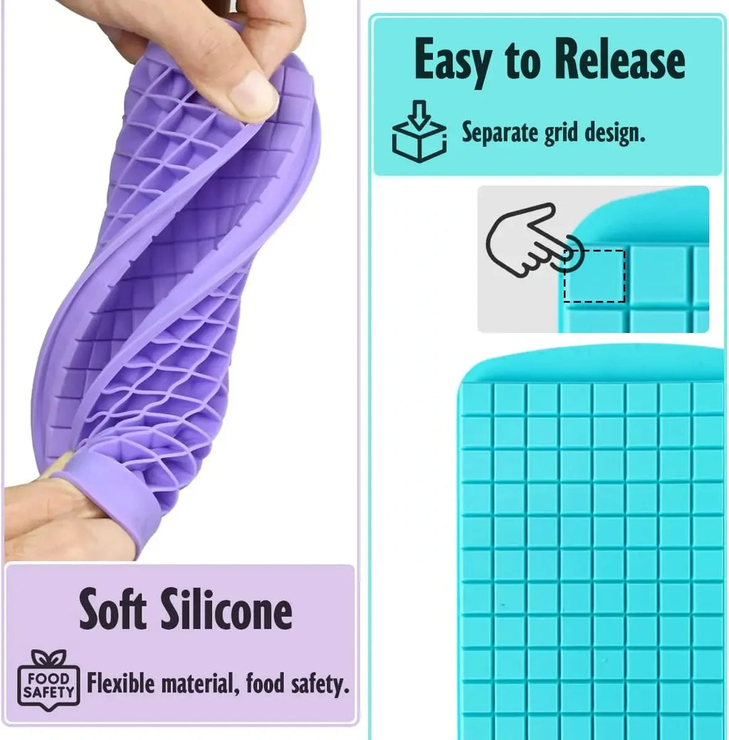 160 Grid Mini Silicone Ice Tray Ice Cubes Foldable Ice Mold Ice Breaker Ice Grid Tray Small Square Mold Ice Maker Silicone Mold Oasis Select