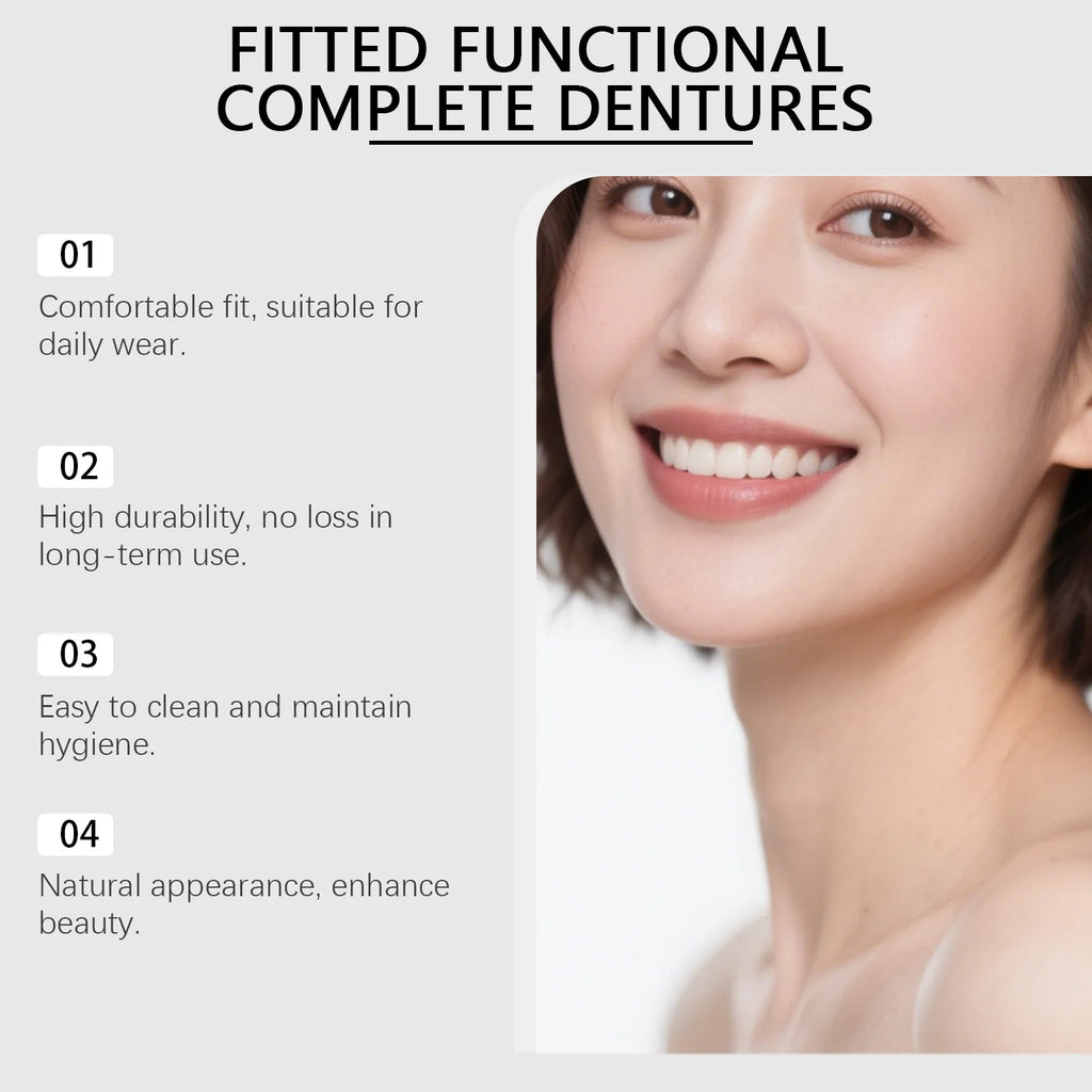 Silicone Denture Set Comfort Fit Upper Lower Temporary Orthodontic Fake Tooth Whitening Dental Simulation Braces Oral Hygiene Ca Oasis Select