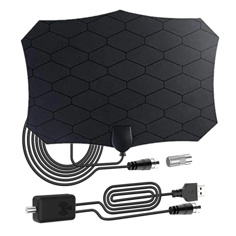 4K 1080P HDTV Antenna with Amplifier Signal Booster Mini Digital TV Antenna Enhanced Reception Indoor Use Oasis Select black