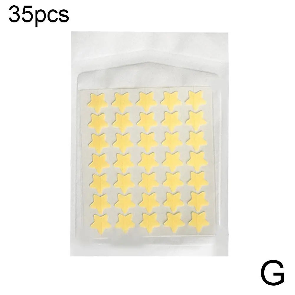 35/40Pcs Colorful Cute Star Heart Shaped Acne Treatment Sticker Invisible Acne Cover Pimple Patch Skin Care Oasis Select yellow 35 counts