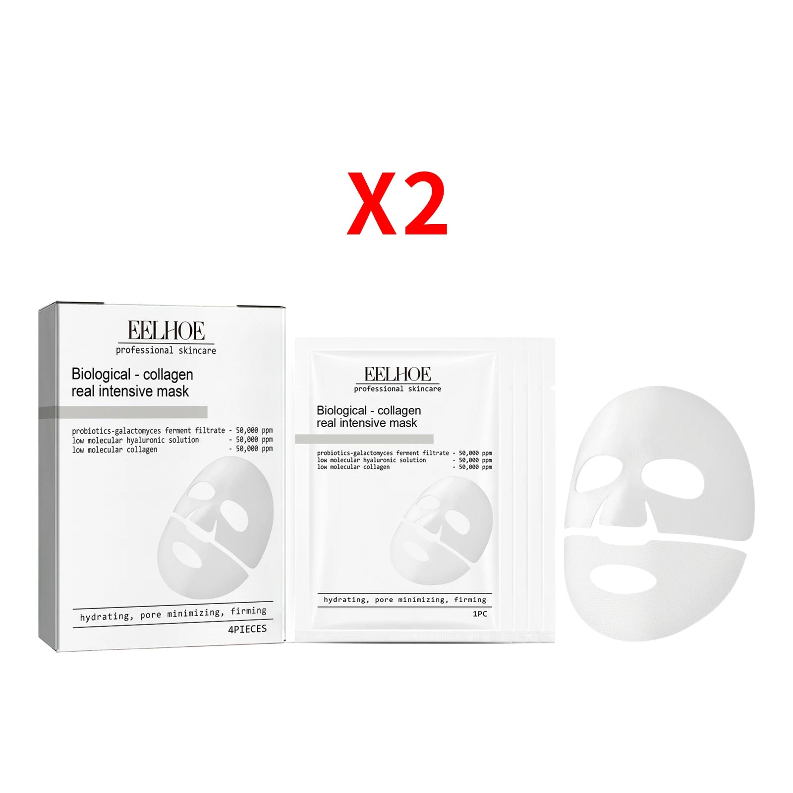 Eelhoe Collagen Face Mask – Firm, Brighten & Hydrate 4-Pack Collagen Face Mask Oasis Select 8 PIECES