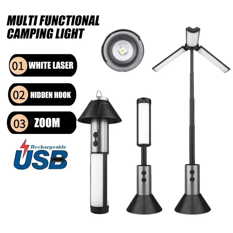 2-in-1 LED Camping Lantern & Zoom Flashlight | Rechargeable