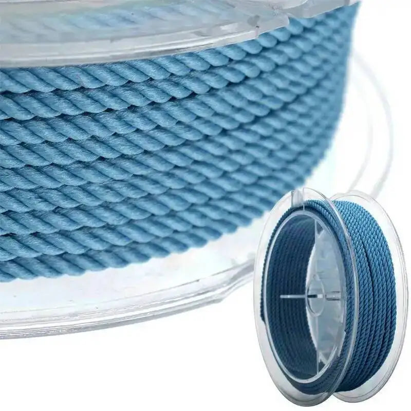 1mm 45m Silk Thread Milan Braided Cord DIY Jewelry Accessories Jewelry Making Supplies Twine Beading Threads HandCrafts Rope Oasis Select Blue 1mm 15m
