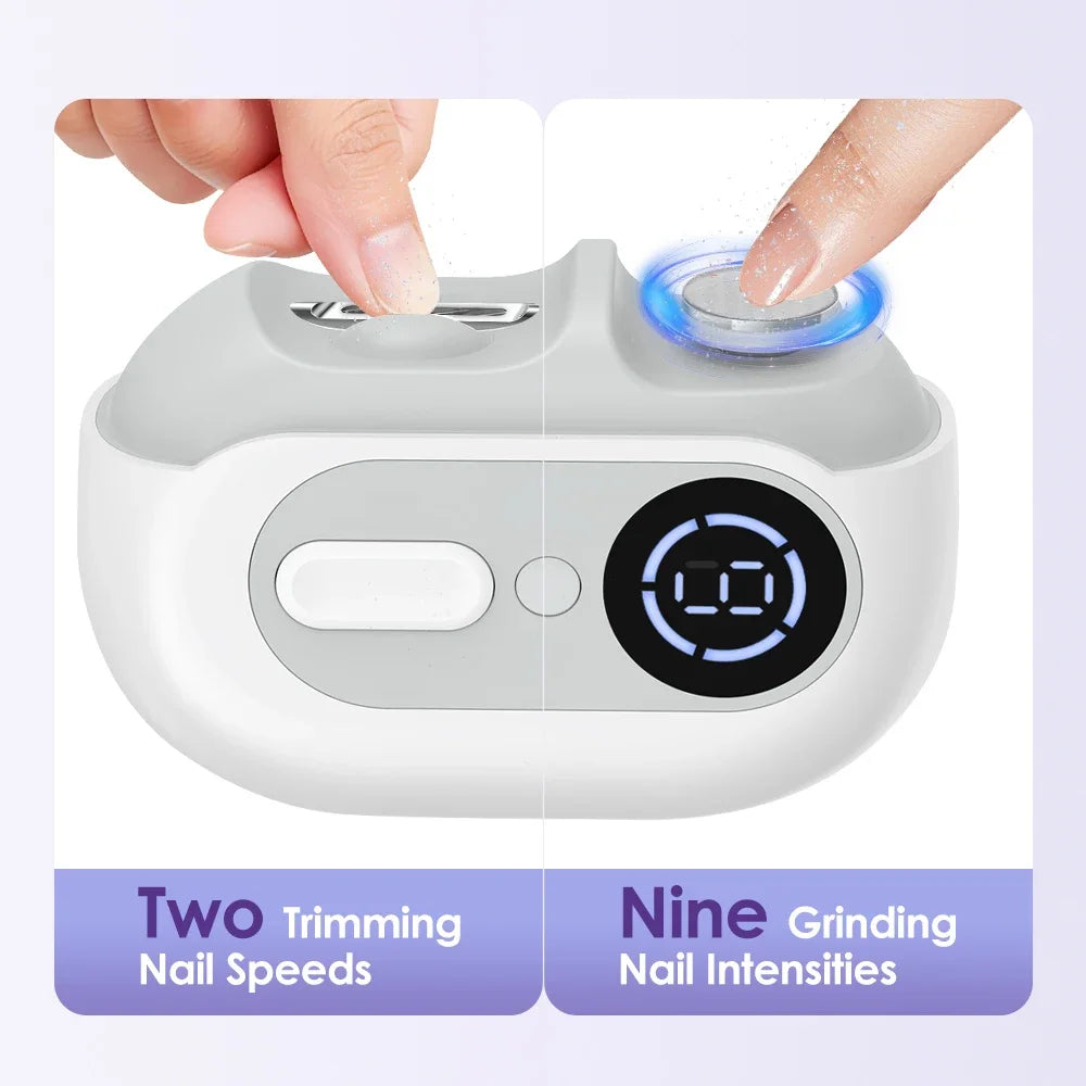 AFDEAL 4-in-1 Electric Nail Trimmer, Drill & UV Lamp | Type-C