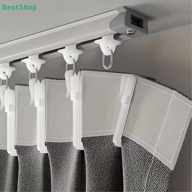50-Pack White Adjustable Plastic Curtain Clip Hooks