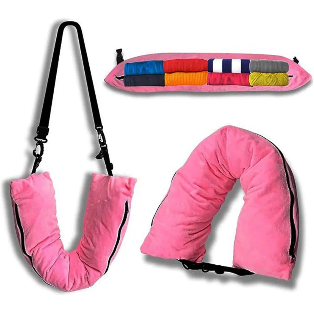Multifunctional Fillable Travel Neck Pillow Comfortable Waterproof Stuffable Neck Portable U-Shaped Pillow Luggage Pillowcase Oasis Select