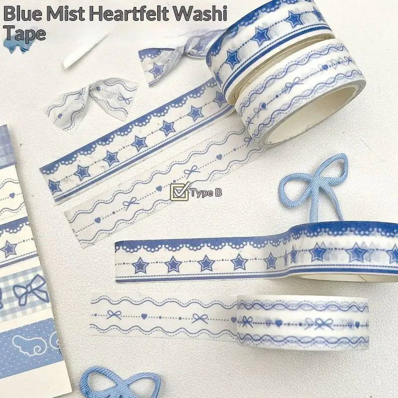 2/3Pcs INS Style Decorative Tape Set Wing Bow Grid Pattern Cute Adhesive Tapes for DIY Scrapbooking Journaling Craft Projects Oasis Select B