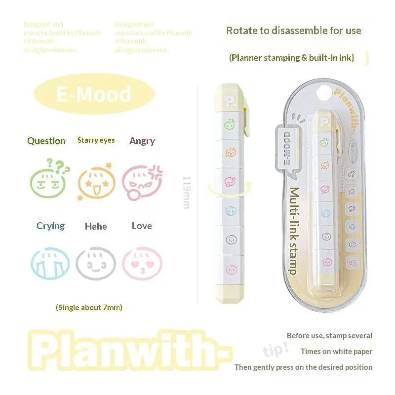 Cute INS Kawaii Multilink Mood Stamp Waterproof Decorative Stamp for Journal Scrapbooking Art Craft Supplies Oasis Select A2