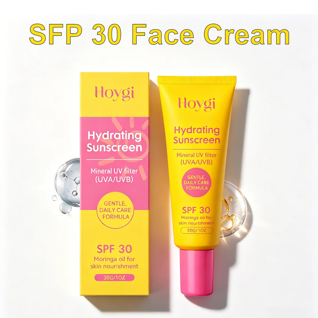 SFP 30+Mineral Face Cream Hydrating Moringa Oil Moisturizing Skin Shield Lotion Daily Outdoor Body Care Gentle Sensitive Skin Oasis Select